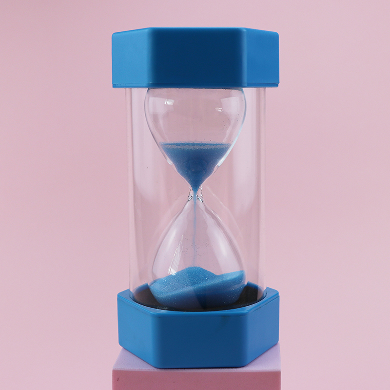 Πολύχρωμο πλαστικό εξαγωνικό στυλ κάλυμμα 30/20 λεπτά κλεψύδρα sandglass χρονοδιακόπτη χρονοδιακόπτη